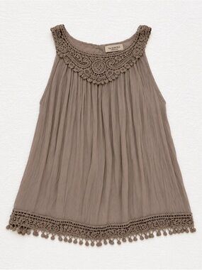 Via Signoria Made in Italy Crochet Lace Tank Top- Size S -100% silk